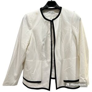 Calvin Klein White Black Suit Jacket Blazer 16W